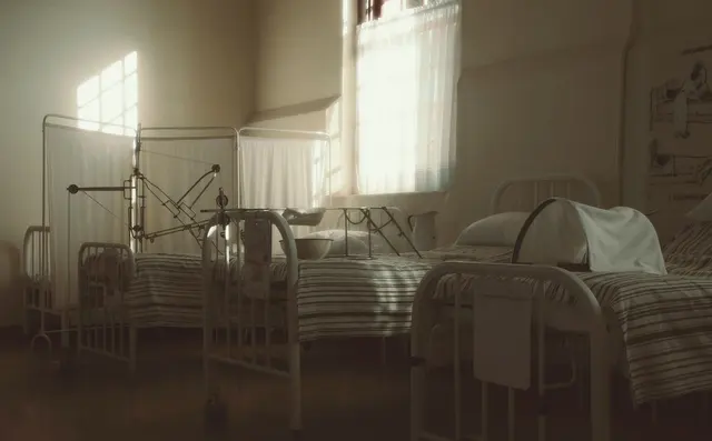 Empty beds on a hospital ward