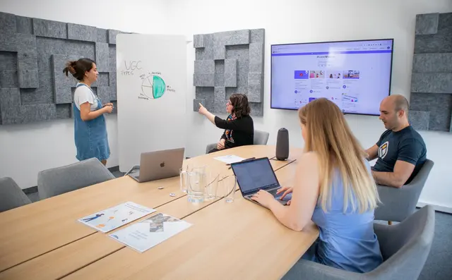 A team workshop around a meeting table